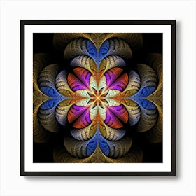 Fractal Flower Fantasy Pattern 1 Art Print