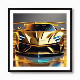 Golden Lamborghini 19 Art Print