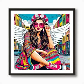 Happy girl in esfahan Art Print