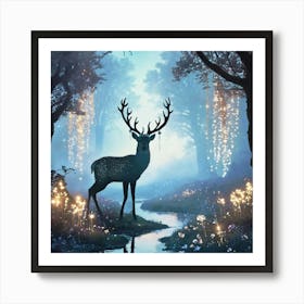 Deer In The Forest Art Print