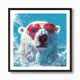 Polar Bear In Sunglasses 6 Art Print