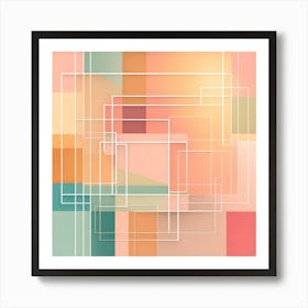 Abstract Square Geometric Background Art Print