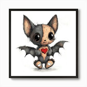 Teddy Bear Bat 4 Art Print