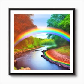 Rainbow Over A River Art Print