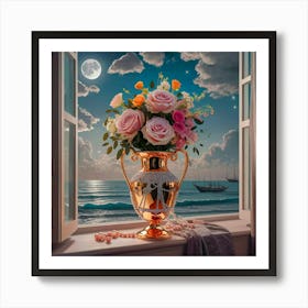 Moonlight In The Window Art Print