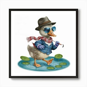 Duck In Hat Art Print