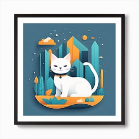 Cat In The City Art Print