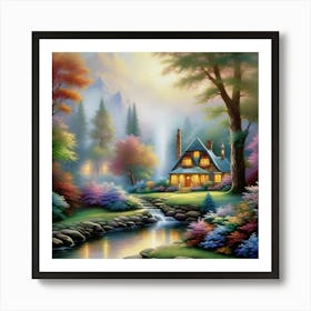 Cottage In The Woods 2 Art Print