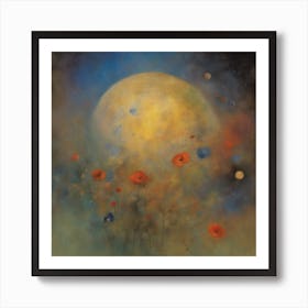 'The Moon With Poppies' Art Print