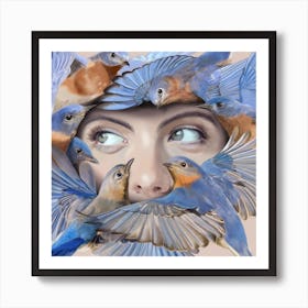 Bluebirds Art Print