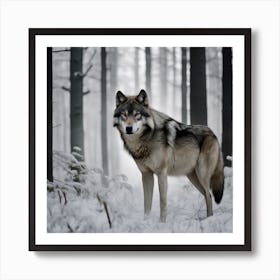 Wolf In The Woods 10 Art Print