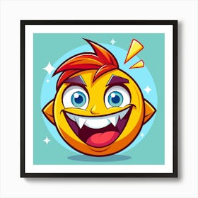 Yellow Emoji Smiley Face With Big Smile 10 Art Print