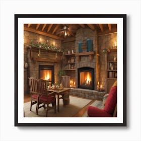 Fireplace Living Room Art Print