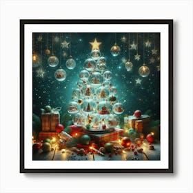 Christmas Tree In Glass Balls Art Print