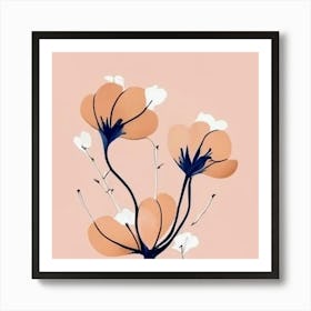 Peach Flowers Art Print