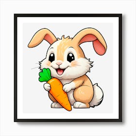 Bunny With Carrot Art Print