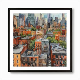 City Skyline Art Print