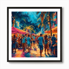 Miami Night Market Art Print