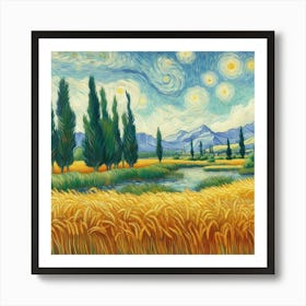 Van Gogh Painted A Wheat Field With Cypresses On The Banks Of The Nile River 1 Art Print