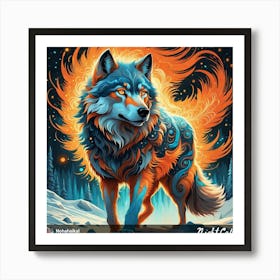 Nightcap Wolf 1 Art Print