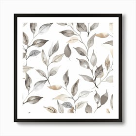 Watercolor Leaves Art Print