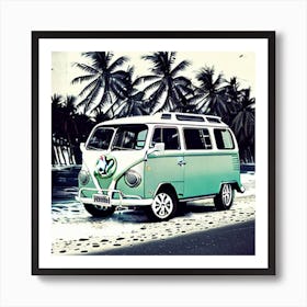 Vw Bus On The Beach8 Art Print