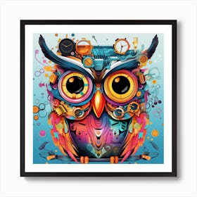 Owl splash 2 Art Print