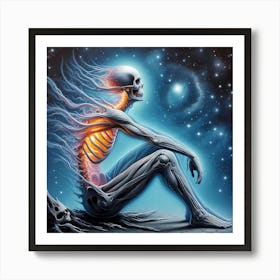 Skeleton In Space Art Print