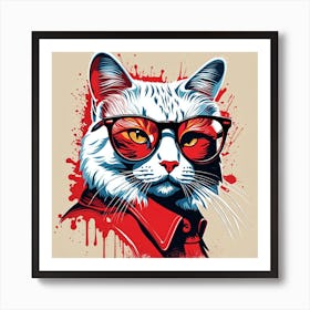 Cat In Glasses 5 Art Print