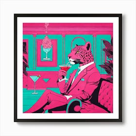 Leopard In A Suit Art Print