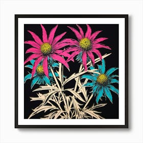 Edelweiss 1 Pop Art Illustration Square Art Print