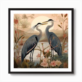 Bird In Nature Great Blue Heron 6 Art Print