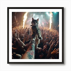 Cat On Stage 1 Art Print