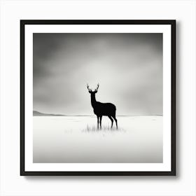 Deer In The Field Art Print