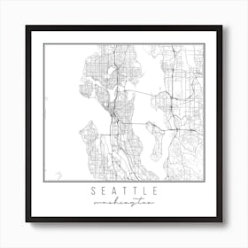Seattle Washington Street Map Art Print
