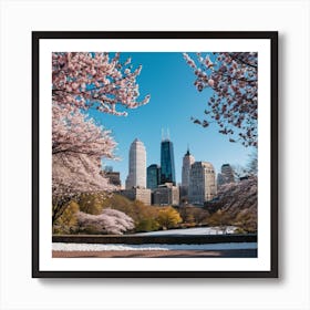 Cherry Blossoms In The Park Art Print