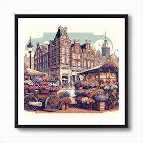 Amsterdam Flower Market 1 Art Print