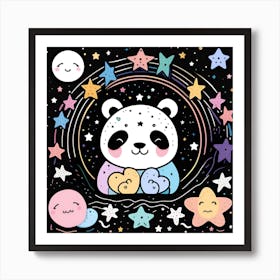 Kawaii Panda 1 Art Print