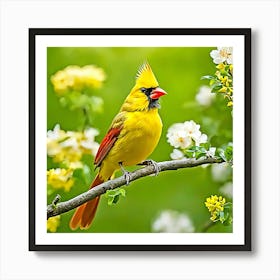 Yellow Cardinal 1 Art Print