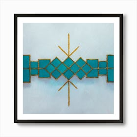 Turquoise Squares Art Print