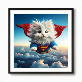 Superman Cat Art Print