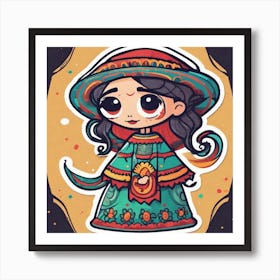 Mexico Sticker 2d Cute Fantasy Dreamy Vector Illustration 2d Flat Centered By Tim Burton Pr (6) Art Print