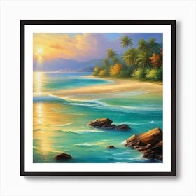 Sunset On The Beach 76 Art Print