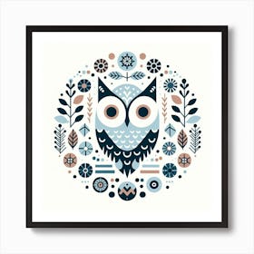 Scandinavian style, Owl 1 Art Print