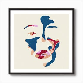 Spring Woman Portrait Square Art Print