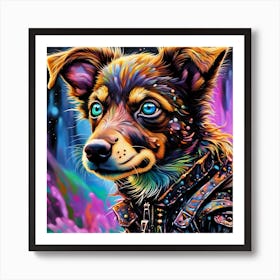 Psychedelic Dog 1 Art Print