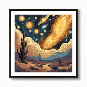 Galaxy In The Desert 1 Art Print