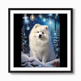 Samoyed Christmas Art Print