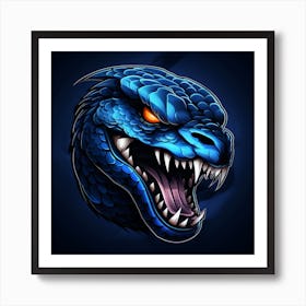 Blue Dragon Mascot Art Print