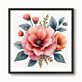 Pink Flowers 11 Art Print